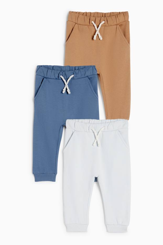 Bebeluși - băieți - Multipack 3 perechi - pantaloni de trening bebeluși - albastru