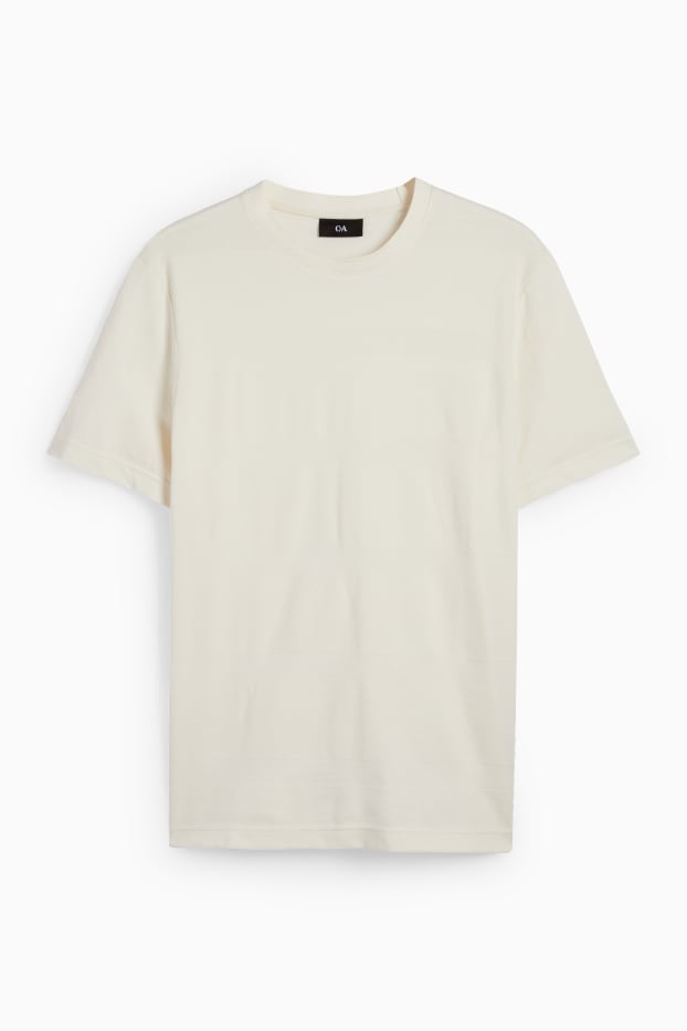 Bărbați - Tricou - regular fit - structurat - bej deschis