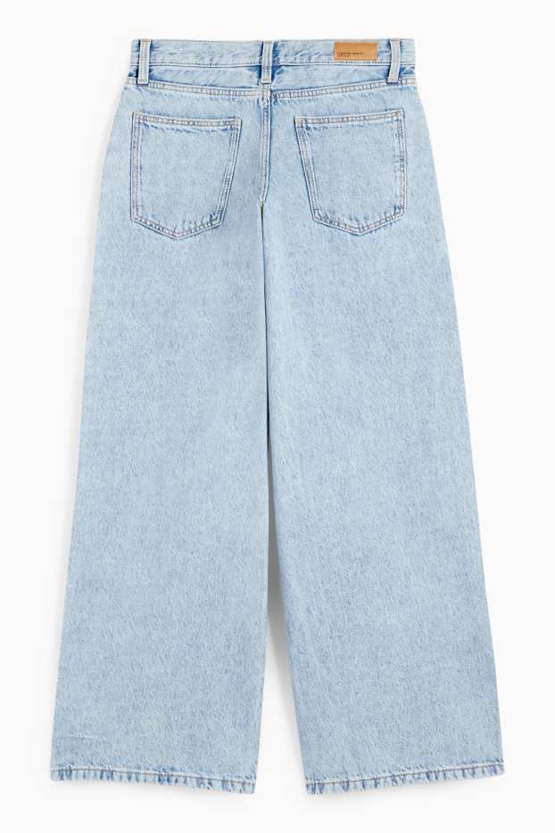 Copii - Fete - Graffiti - wide leg jeans - denim-albastru deschis