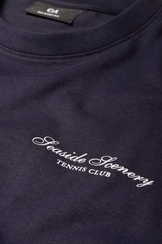 Hommes - T-shirt - relaxed fit - bleu foncé