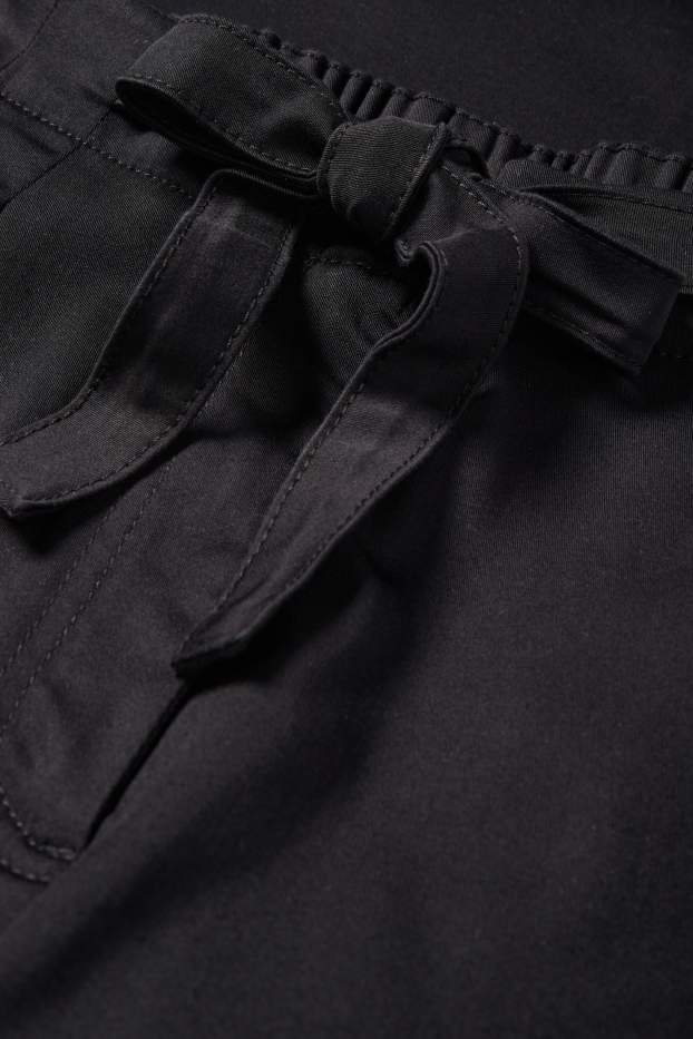 Femei - Pantaloni de stofă - talie înaltă - wide leg - negru