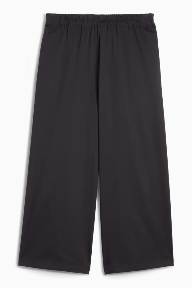 Femei - Pantaloni de stofă - talie înaltă - wide leg - negru