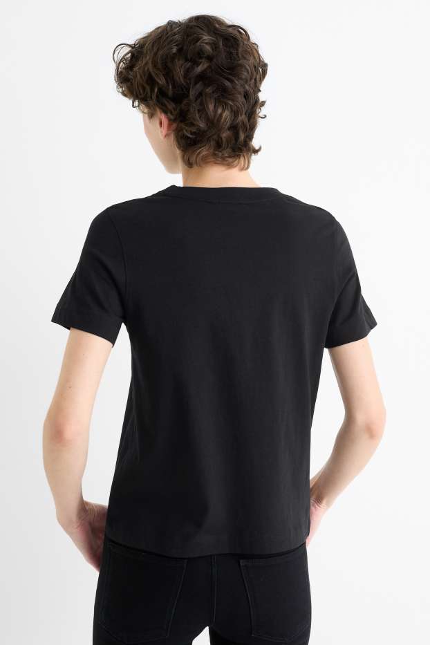 Femei - Tricou - regular fit - aspect lucios - negru