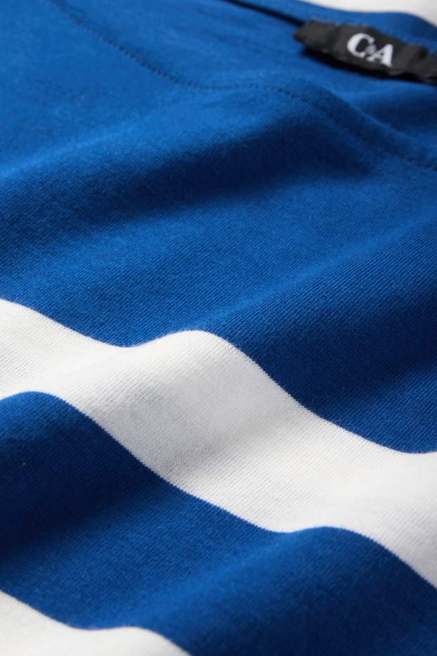 Femei - Tricou cu mânecă lungă - cu dungi - albastru / alb