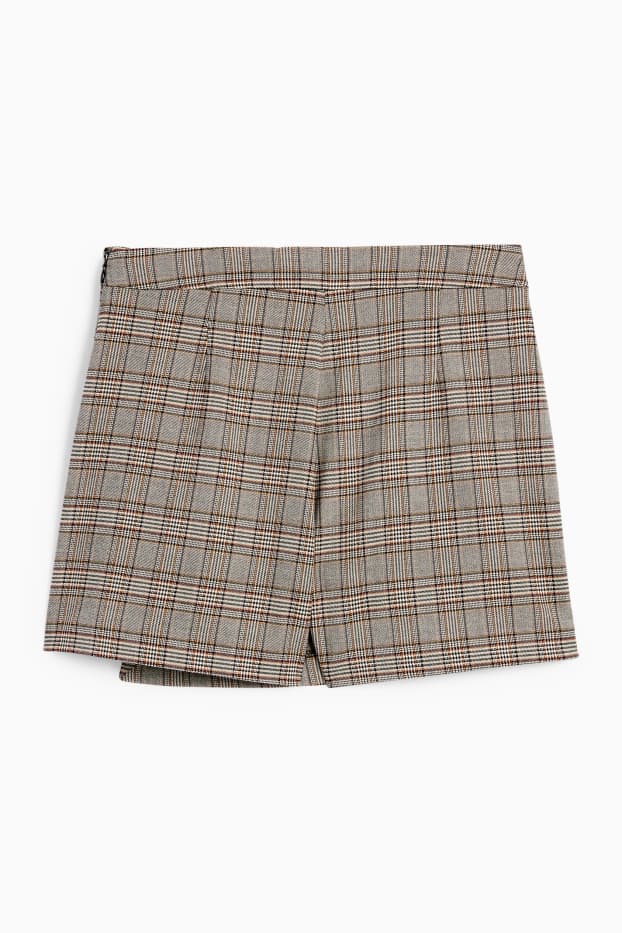 Dámské - Sukně skort - kostkovaná - bílá/černá