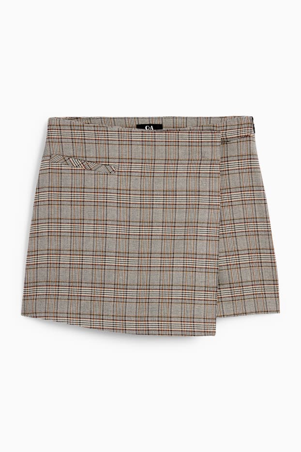 Dámské - Sukně skort - kostkovaná - bílá/černá