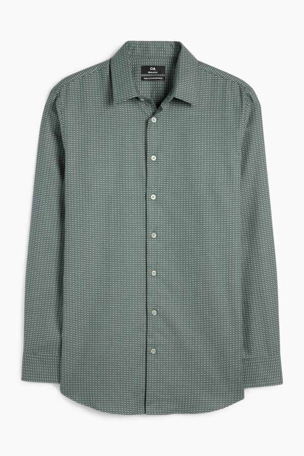 Home - Camisa formal - regular fit - Kent - no requereix planxada - estampada - verd fosc