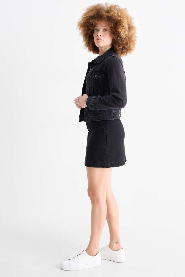 Femei - Fustă mini din denim - negru