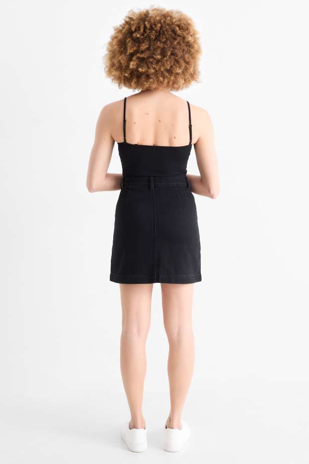 Femei - Fustă mini din denim - negru