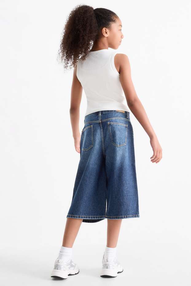Children Girls - Denim Bermuda shorts - blue denim