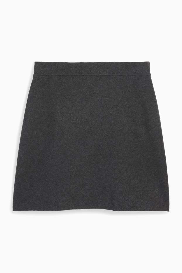 Femei - Fustă din tricot - gri închis