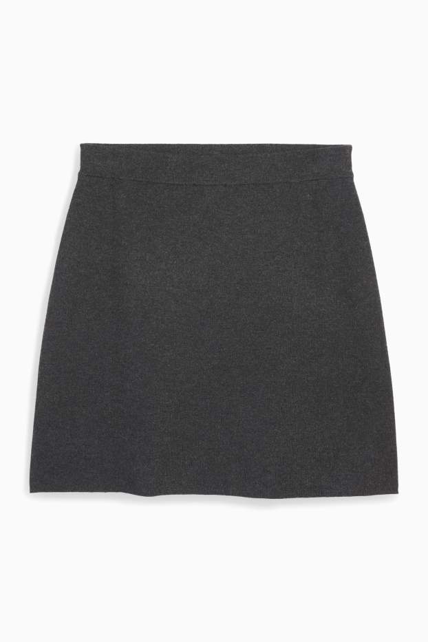 Femei - Fustă din tricot - gri închis