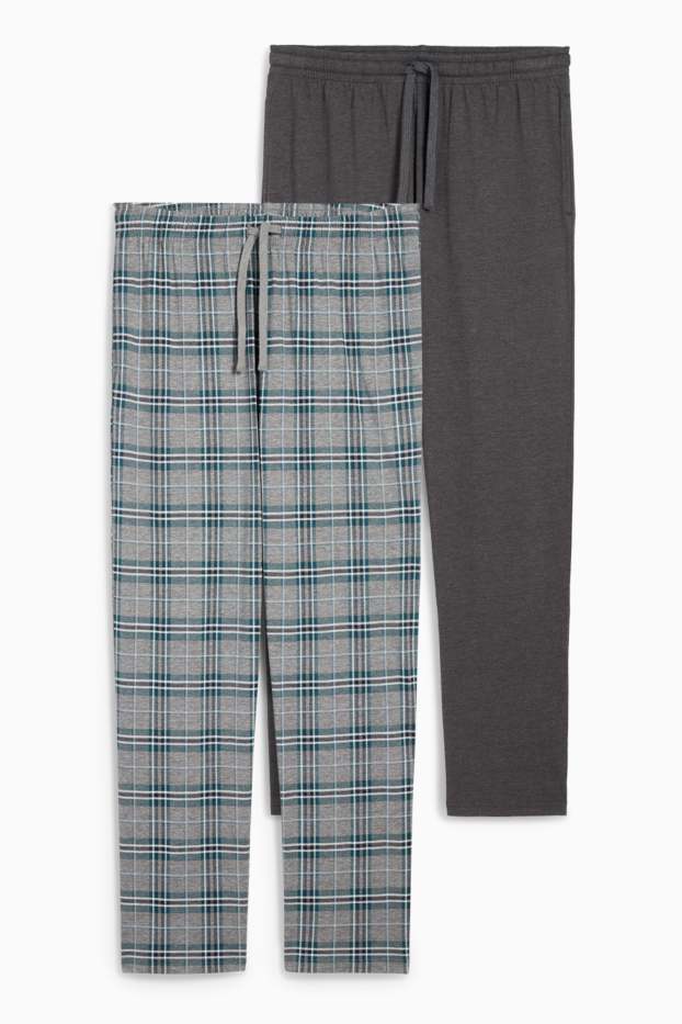 Bărbați - Multipack 2 perechi - pantaloni de pijama - gri melanj
