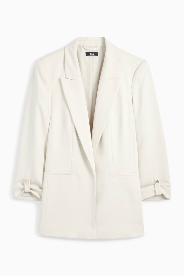 Femei - Blazer lung - regular fit - alb-crem