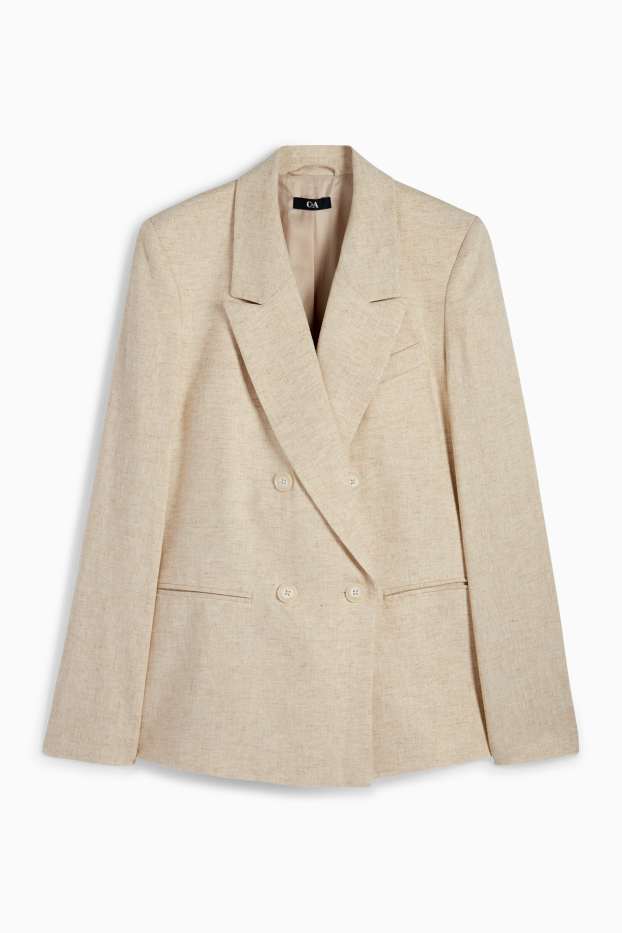 Femei - Blazer office - regular fit - amestec de in - bej / auriu