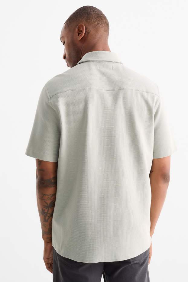 Home - Camisa - relaxed fit - Kent - texturada - gris