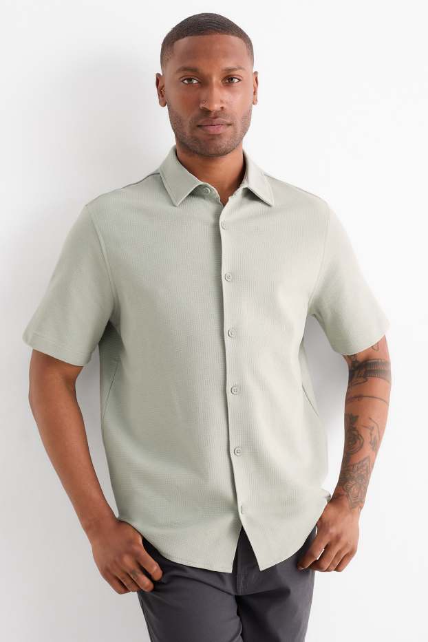 Home - Camisa - relaxed fit - Kent - texturada - gris