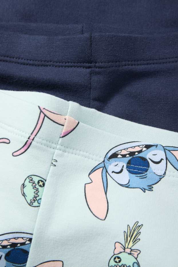 Copii - Fete - Multipack 2 perechi - Lilo & Stitch - colanți evazați - albastru închis