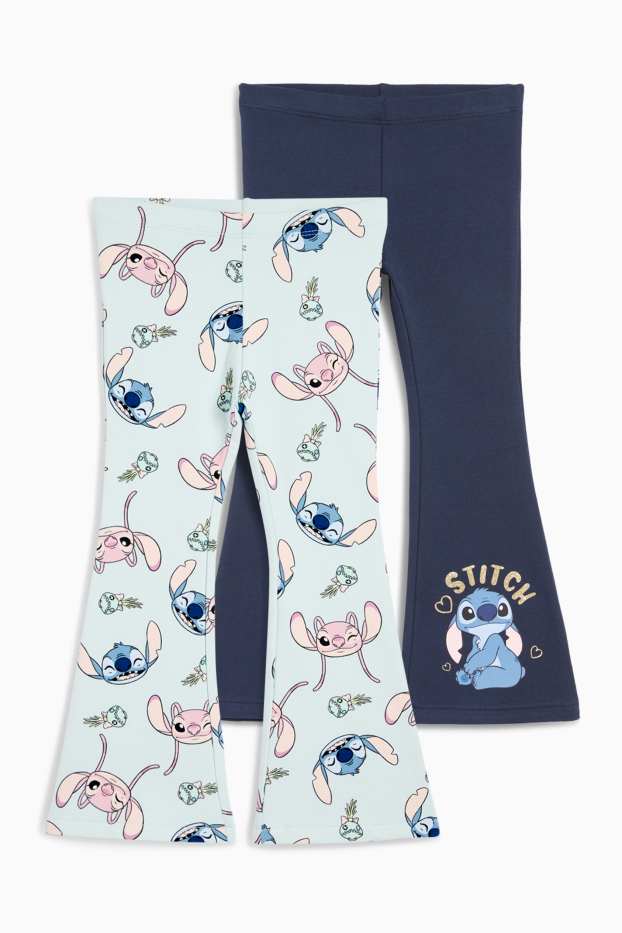 Copii - Fete - Multipack 2 perechi - Lilo & Stitch - colanți evazați - albastru închis