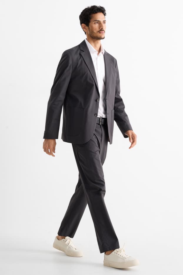Bărbați - Pantaloni modulari - regular fit - gri închis