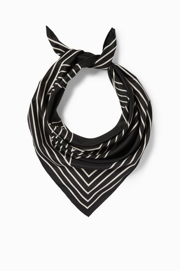Donna - Foulard - a righe - nero