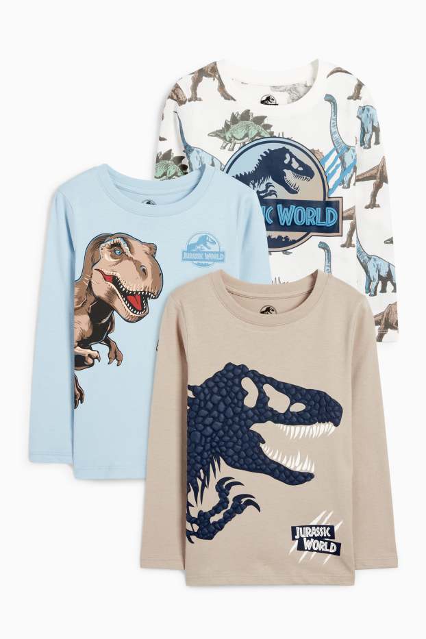 Bambini - Confezione da 3 - Jurassic World - maglia a maniche lunghe - blu  / beige