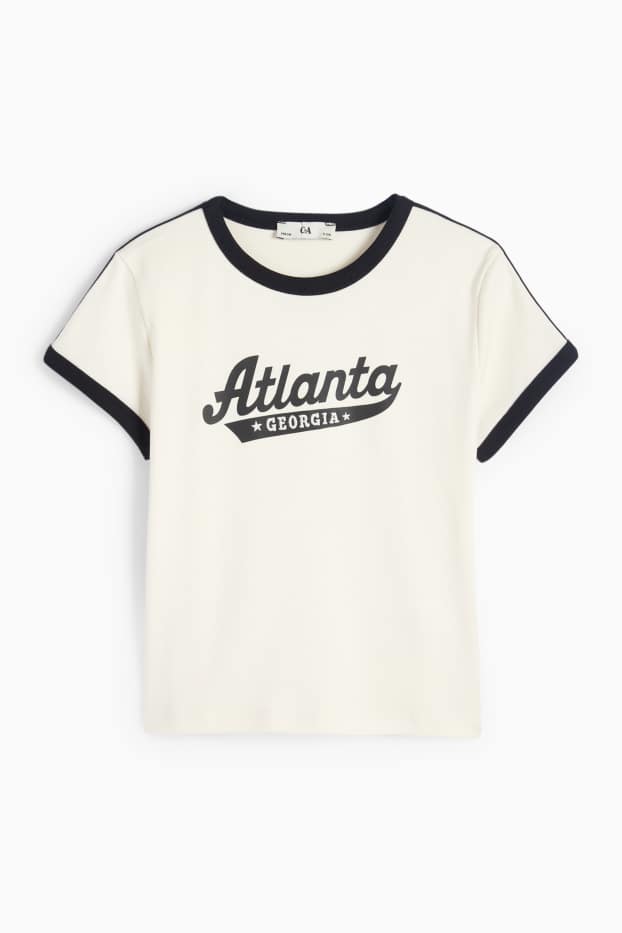 Copii - Fete - Atlanta - tricou cu mânecă scurtă - alb-crem