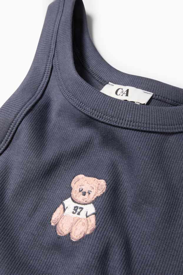 Dámské - Top - žebrovaný - tmavomodrá