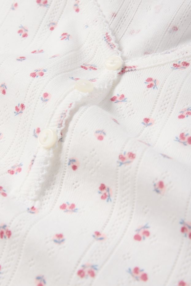 Femei - Pijama - cu flori - alb
