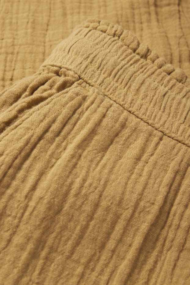 Femei - Pantaloni de stofă - talie medie - comfort fit - structurați - galben muștar