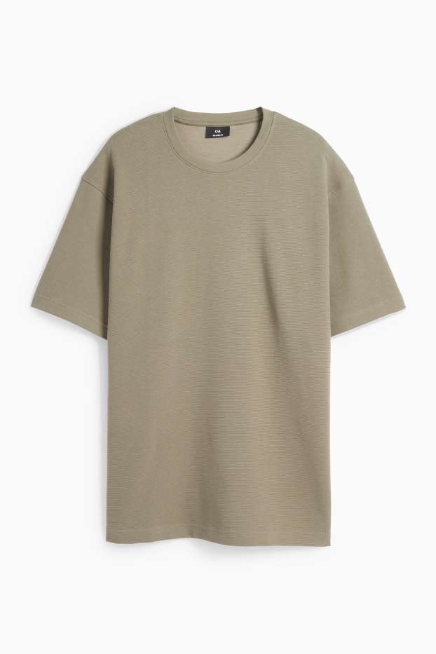 Bărbați - Tricou - relaxed fit - reiat - kaki