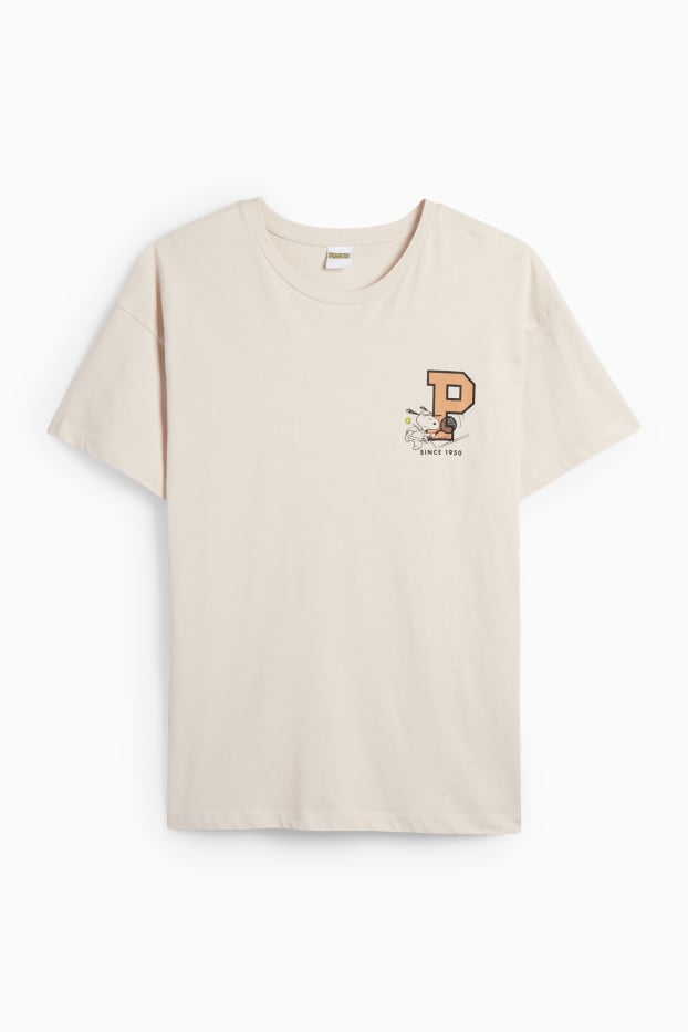 Femei - Tricou - supradimensionat - Peanuts - bej deschis