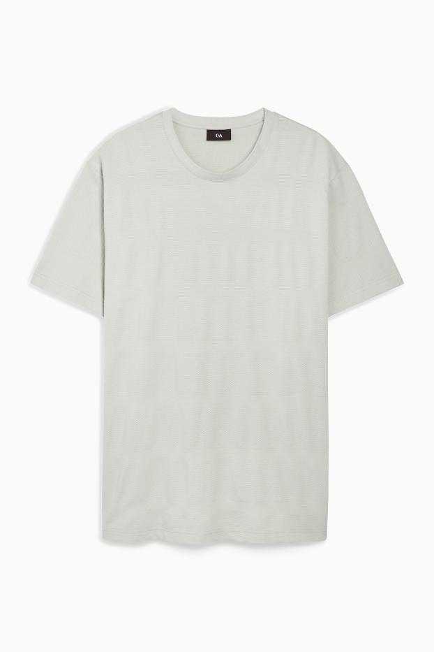 Bărbați - Tricou - regular fit - structurat - gri deschis