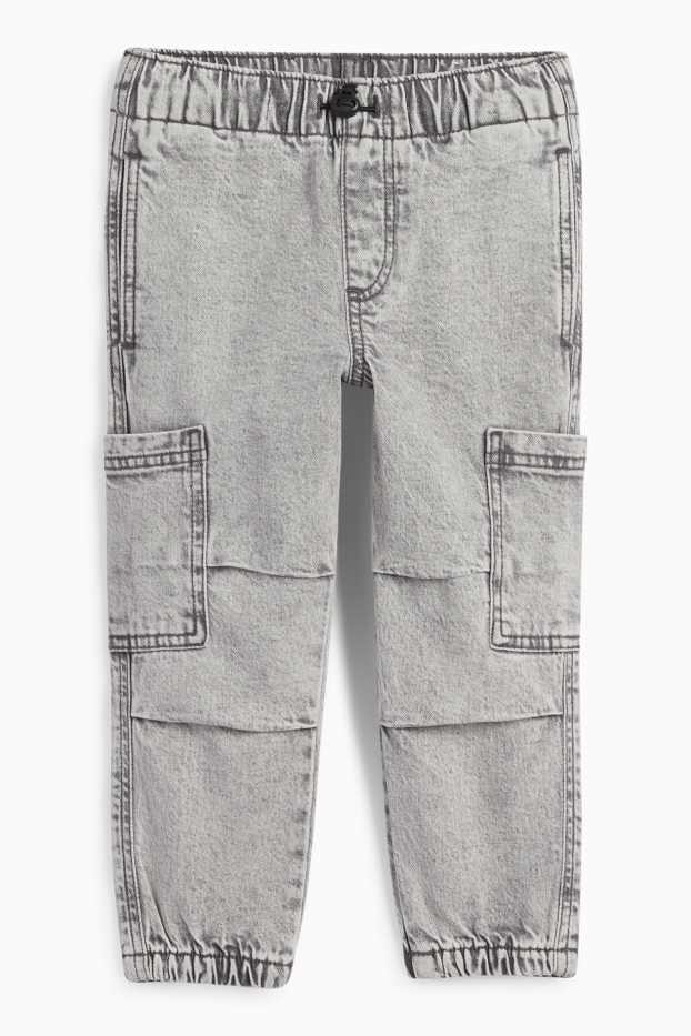 Copii - Băieți - Cargo jeans - denim-gri deschis