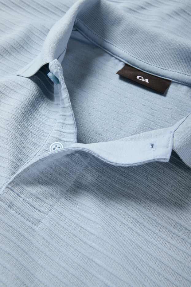 Bărbați - Tricou polo - regular fit - reiat - albastru deschis