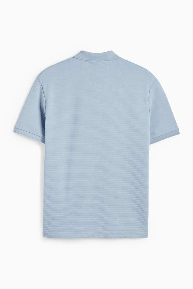 Bărbați - Tricou polo - regular fit - reiat - albastru deschis
