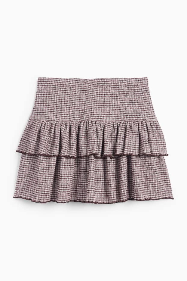 Femei - Fustă mini - cu dungi - structurată - violet