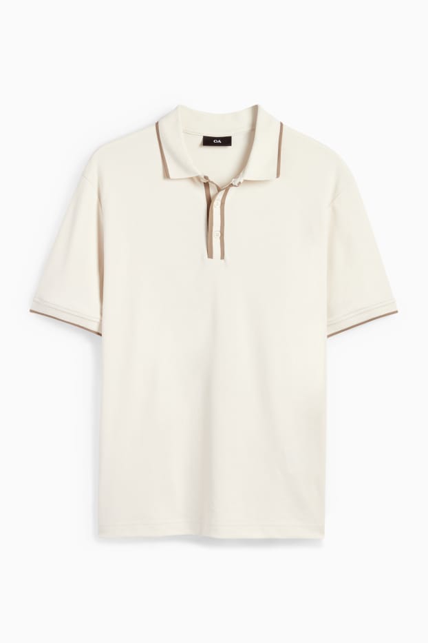 Bărbați - Tricou polo - alb-crem
