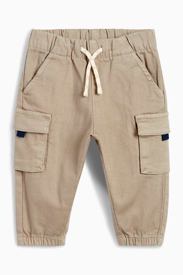Bebeluși - băieți - Pantaloni cargo bebeluși - bej