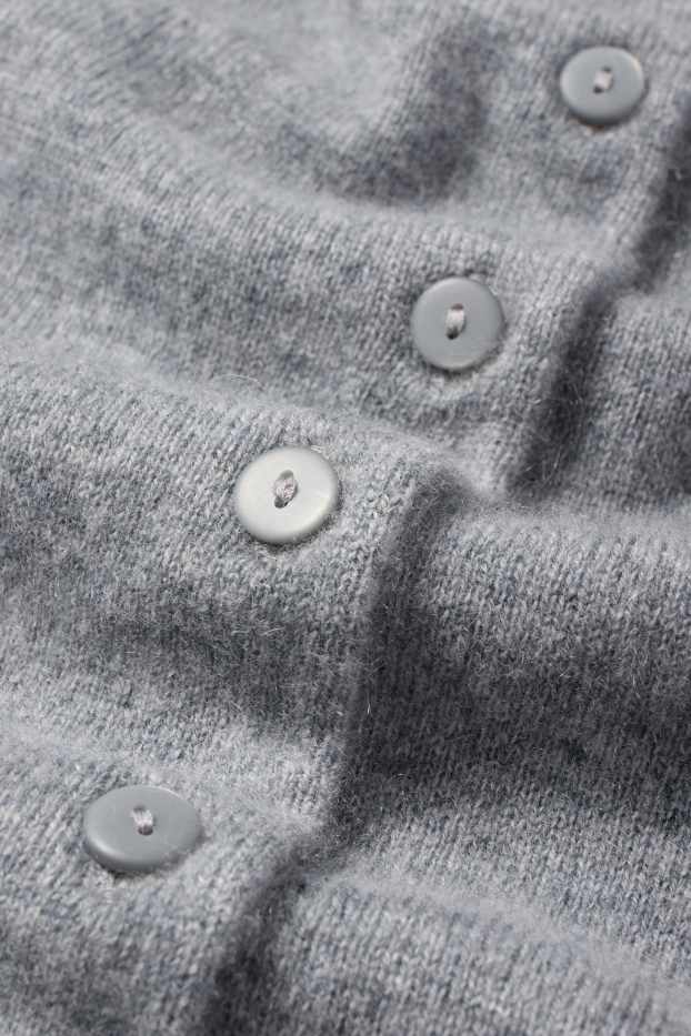 Femei - Cardigan tricotat din cașmir - gri