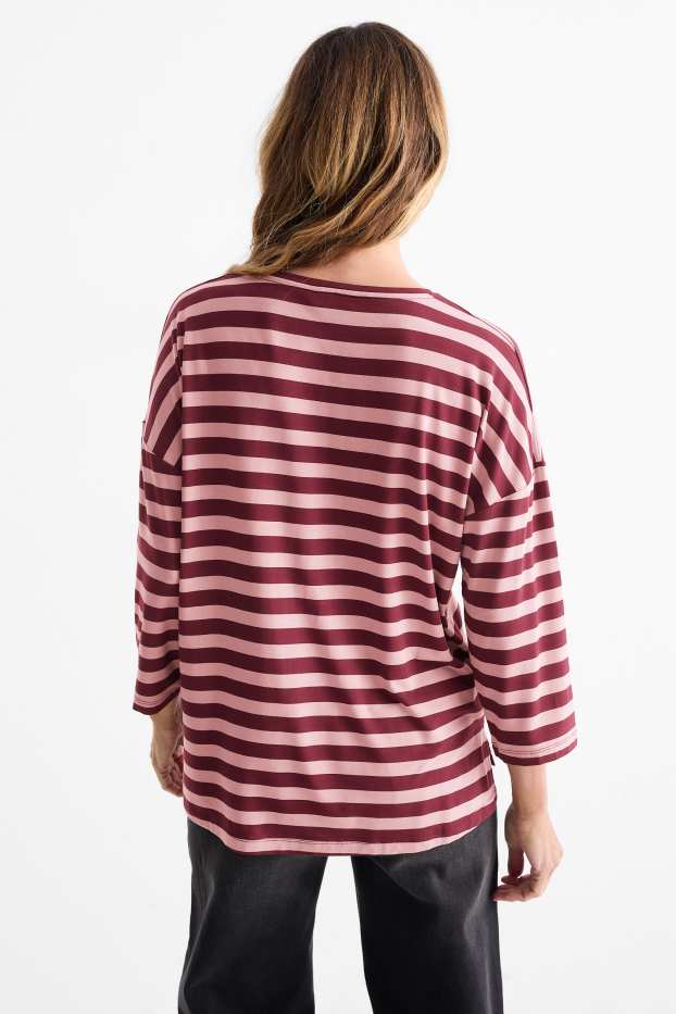 Femei - Multipack 2 buc. - tricou cu mânecă lungă - regular fit - bordo