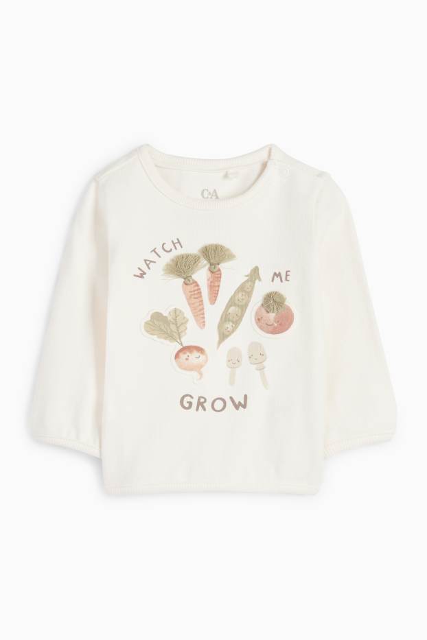 Unisex - Legume - compleu bebeluși - 2 piese - alb-crem