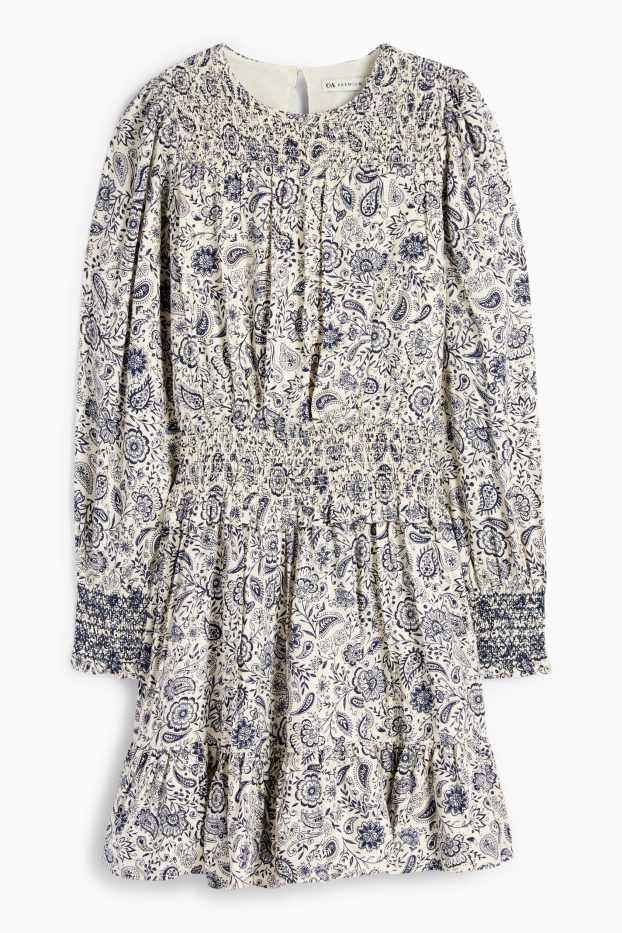 Copii - Fete - Rochie - cu flori - albastru / alb