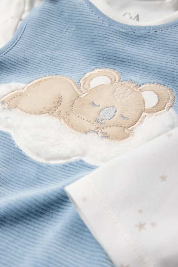 Bebeluși - băieți - Koala - set cu salopetă - 2 piese - alb