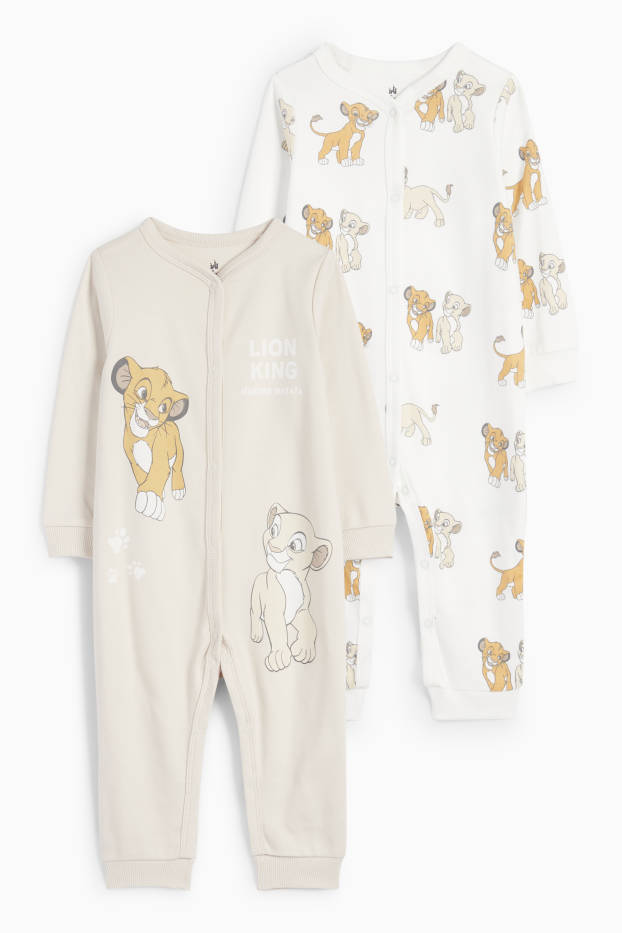 Bebeluși - fete - Multipack 2 buc. - Regele Leu - pijama salopetă bebeluși - bej deschis