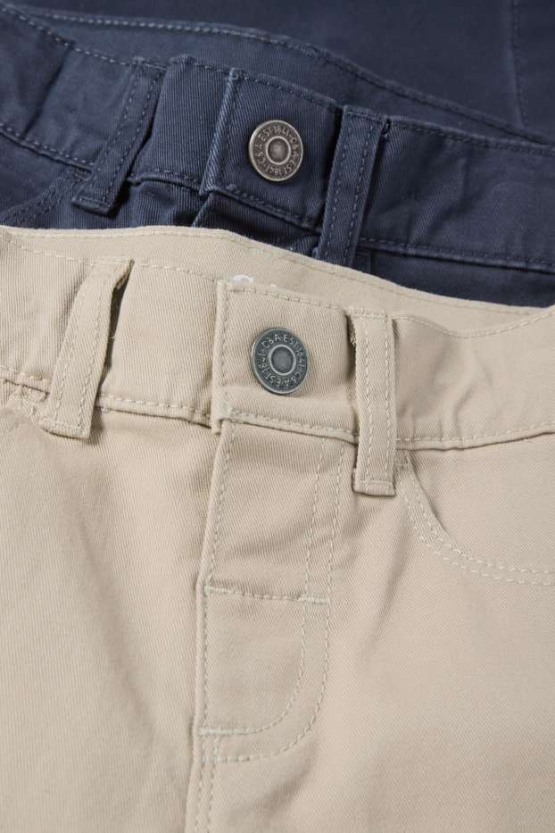 Copii - Băieți - Multipack 2 perechi - pantaloni de stofă - albastru închis