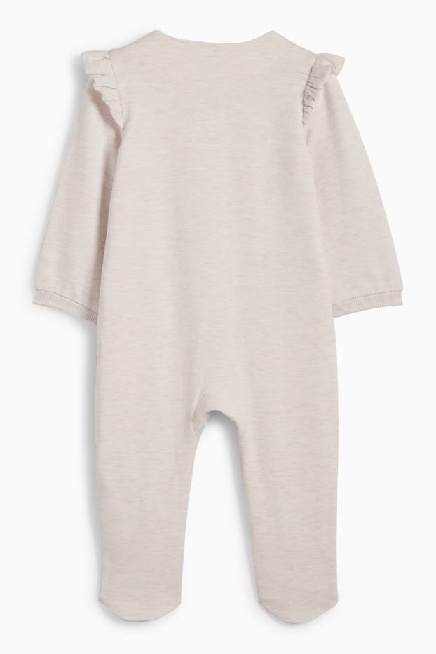 Bebeluși - fete - Vulpe și arici - pijama salopetă bebeluși - bej melanj