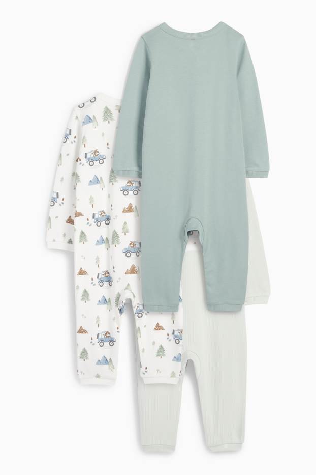 Bebeluși - băieți - Multipack 3 buc. - veverițe - pijama salopetă bebeluși - verde mentă
