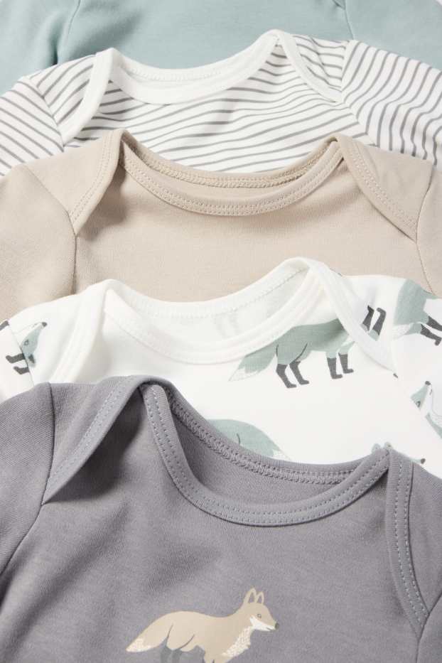 Unisex - Multipack 5 buc. - vulpe - body bebeluși - bej