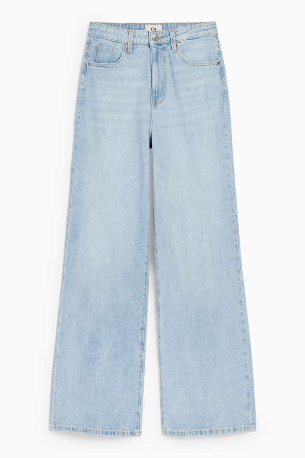 Femei - Wide leg jeans - talie înaltă - denim-albastru deschis